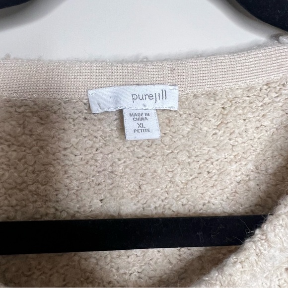 J Jill Sweater Womens XL beige Wool Blend Knit Long Sleeve Relaxed Fit fuzzy - Picture 5 of 8